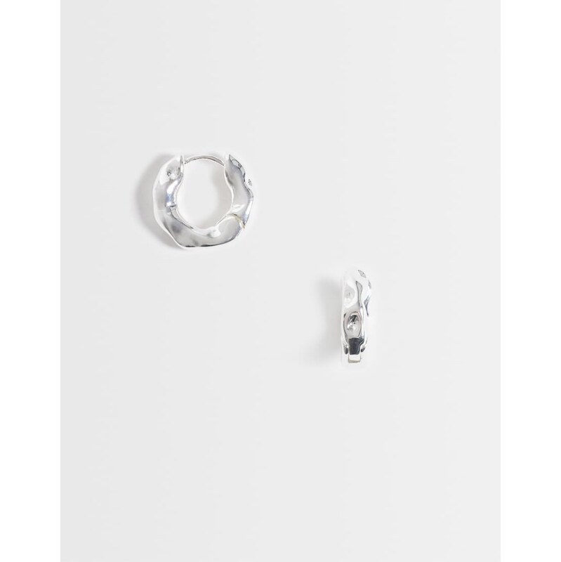Kingsley Ryan 18.5mm molten chunky hoops in sterling silver