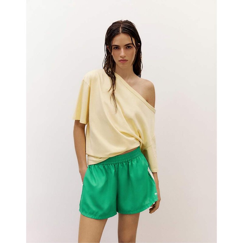 Pull&Bear Side-stripe bermuda shorts in green