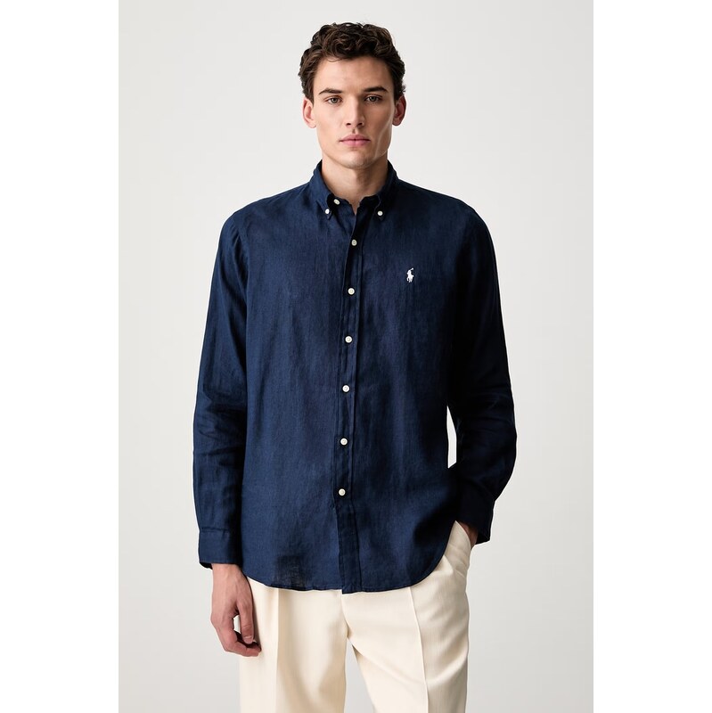 Polo Ralph Lauren košile pánská lněná Long Sleeve Sport Shirt