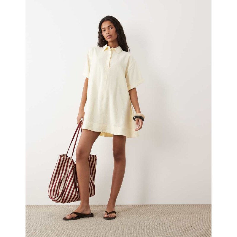 ASOS DESIGN techy fabric relaxed short sleeve mini dress in