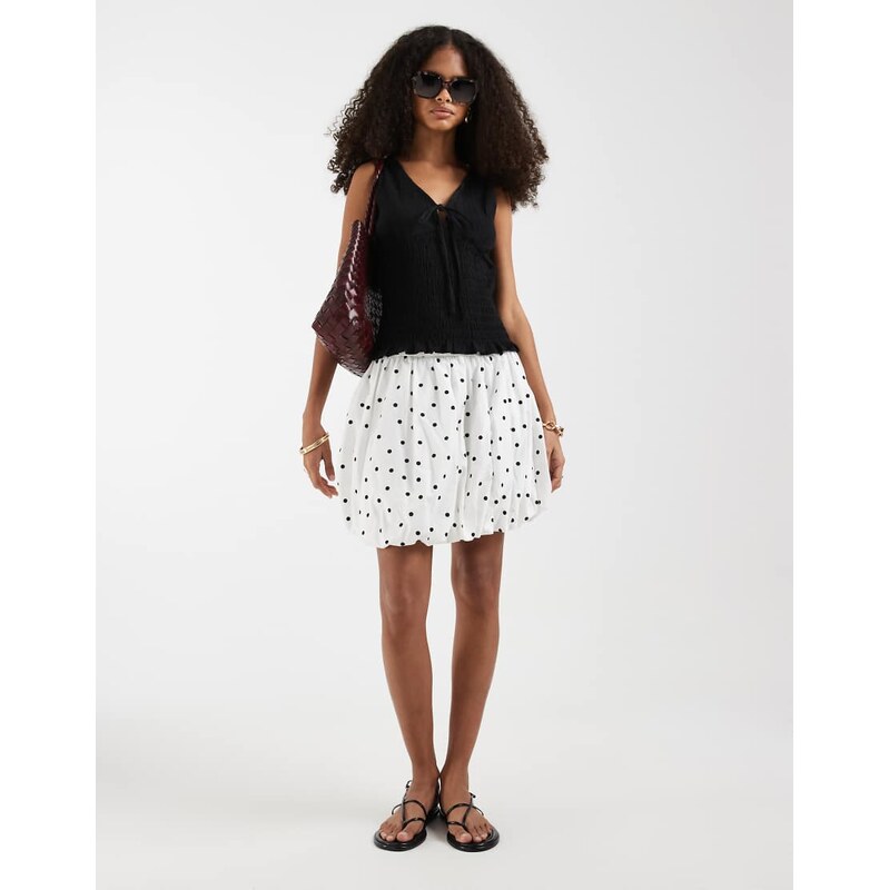 ASOS DESIGN bubble mini skirt in polka dot-Multi