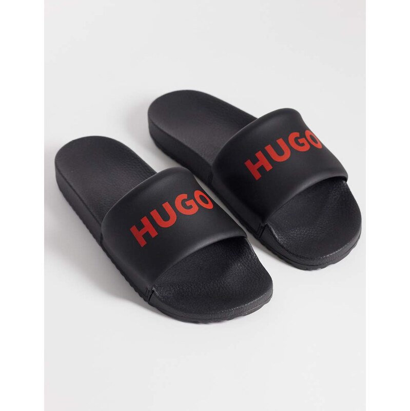 HUGO Red logo slider in black