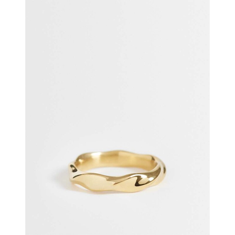 ASOS DESIGN waterproof stainless steel twisted plain band ring