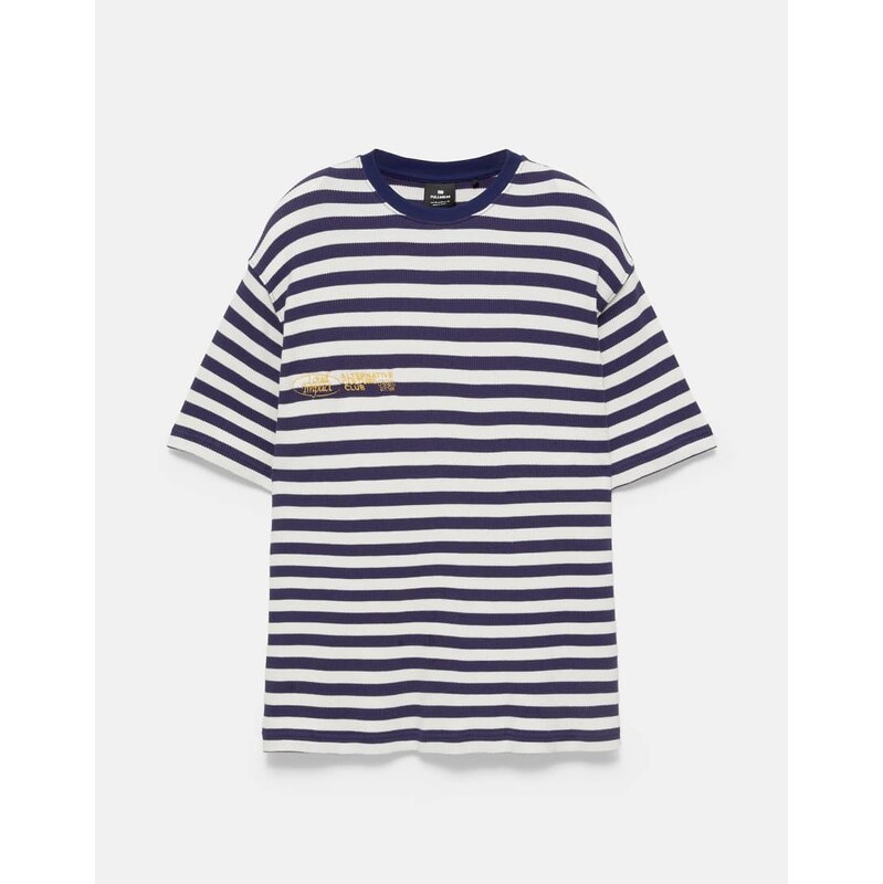 Pull&Bear Regular striped t-shirt in blue/white-Multi