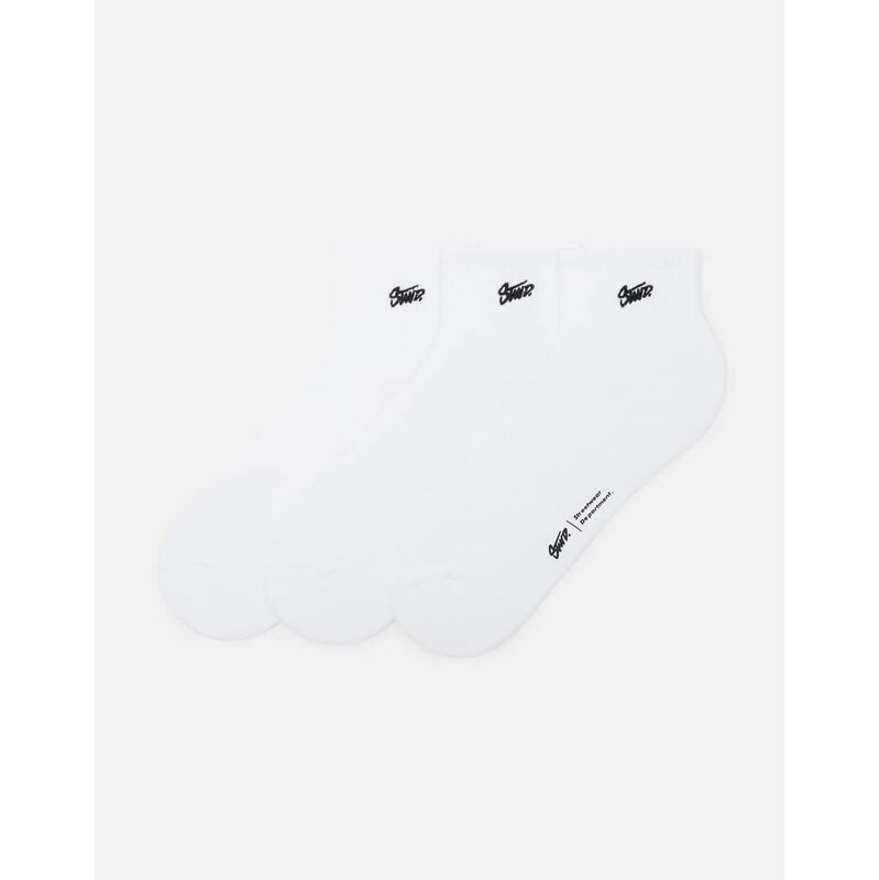 Pull&Bear Pack of 3 pairs of stwd socks in white