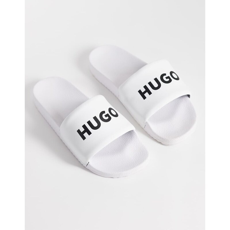 HUGO Red logo slider in white