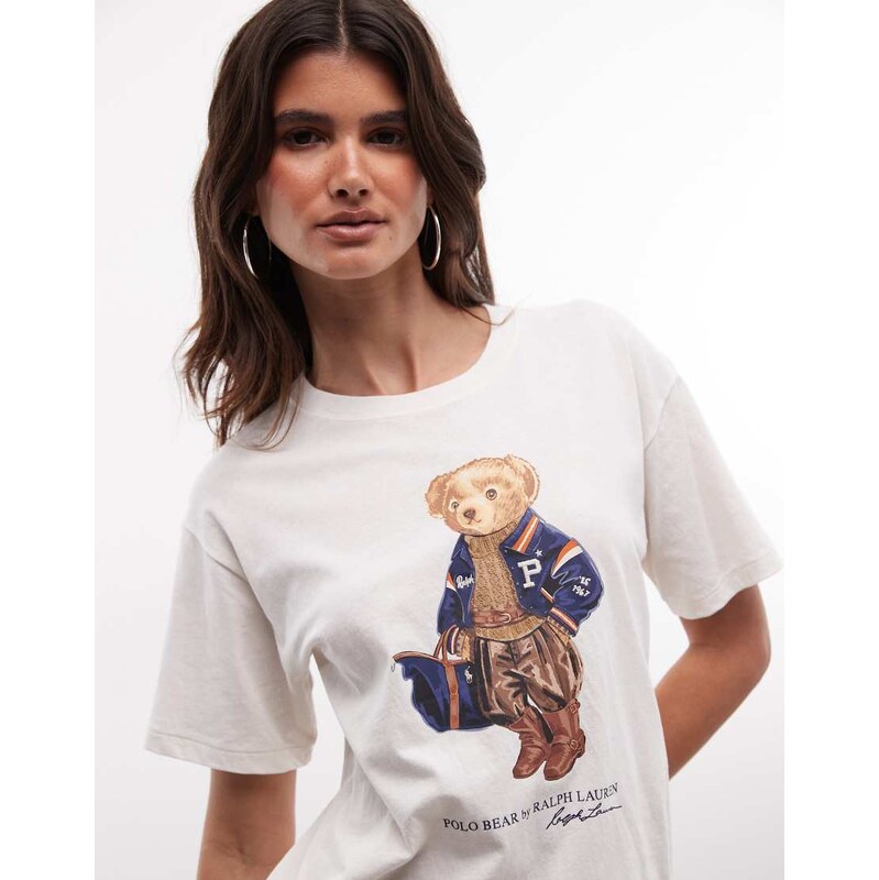 Polo Ralph Lauren knitted bear t-shirt in white