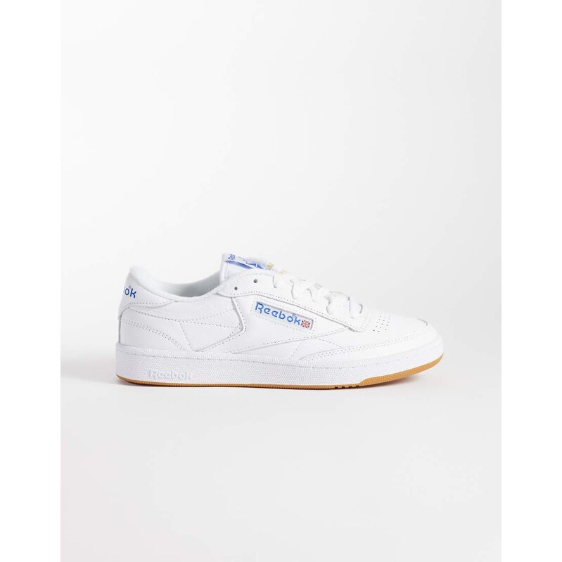 Reebok Club C 85 trainers in white with gum sole