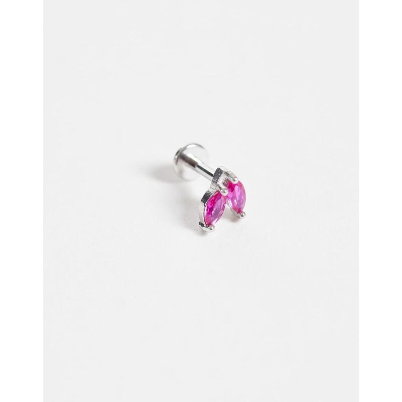 Kingsley Ryan 6mm pink gemset double petal labret in surgical