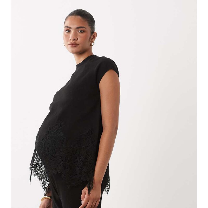 ASOS Maternity ASOS DESIGN Maternity compact knit lace detail