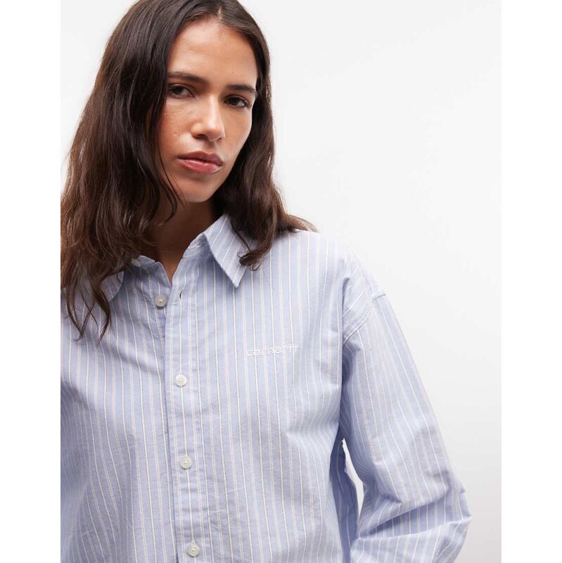 Carhartt WIP Gowan long sleeve shirt in light blue stripe