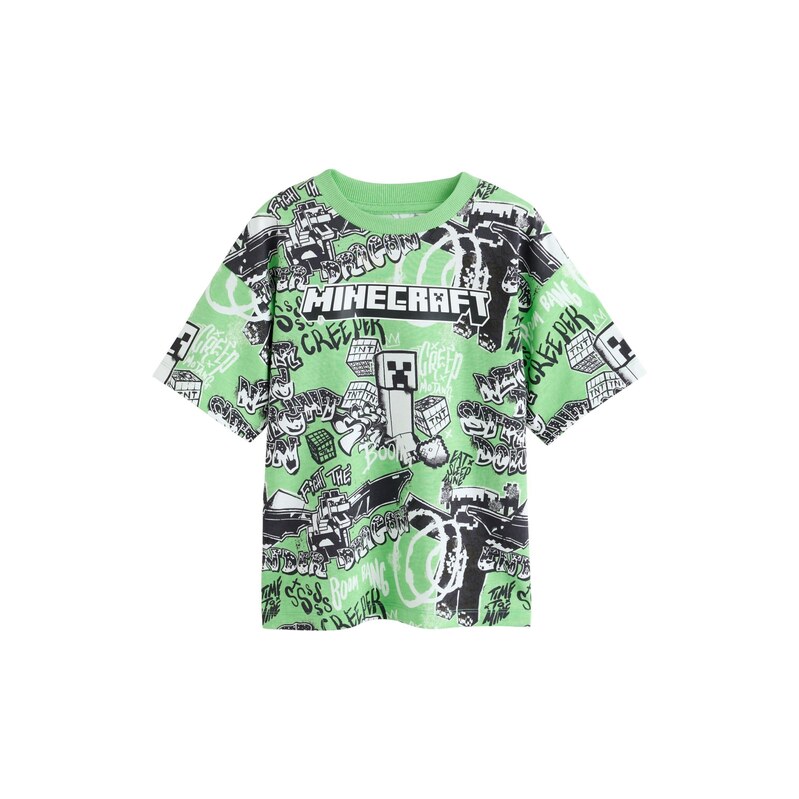 Next Tričko zelená / černá / bílá
