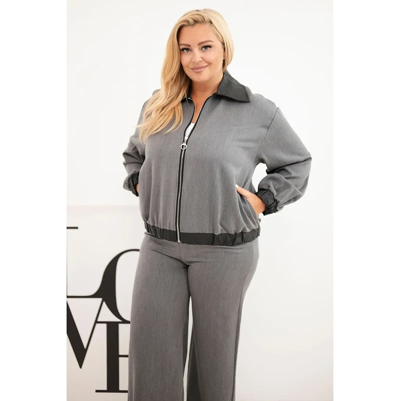 Kesi Włoski Plus Size dámská souprava se zipem