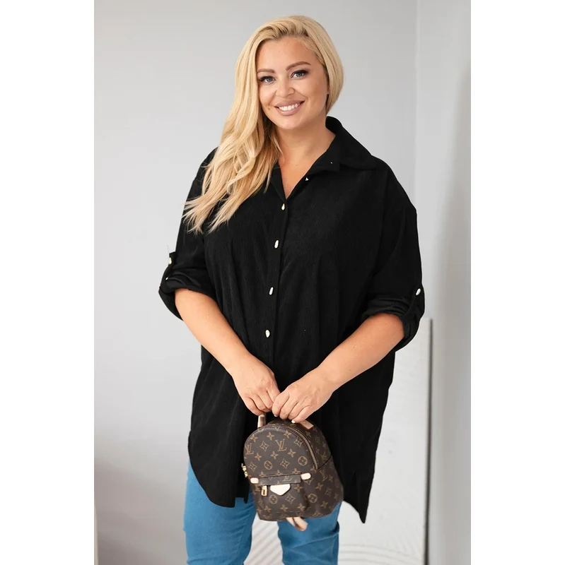 Kesi Włoski Kesi Plus Size viskózová košile s vyhrnovacími