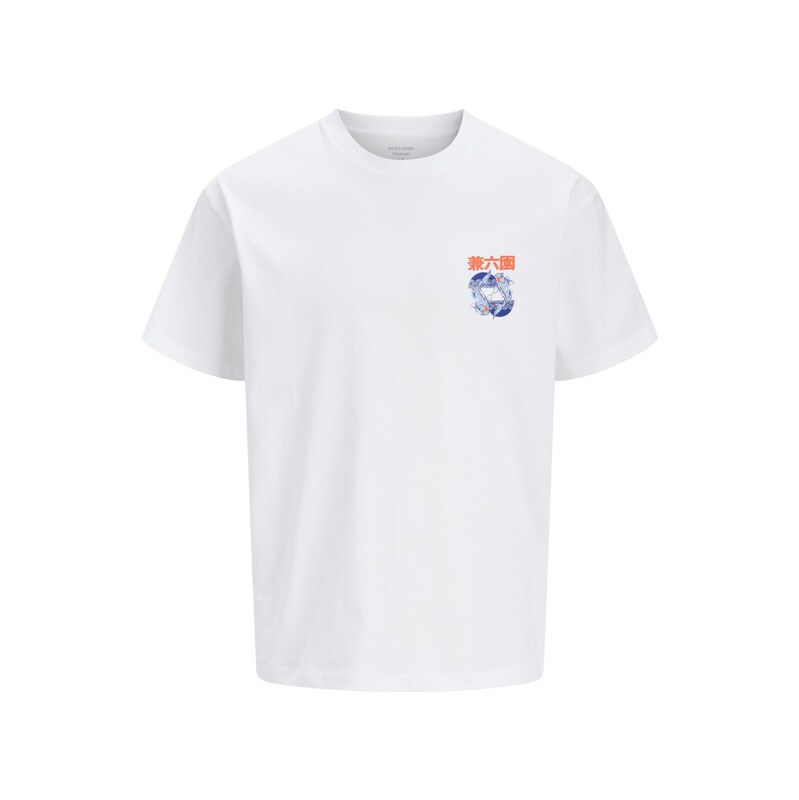 JACK & JONES Tričko JORKPOT modrá / oranžová / bílá