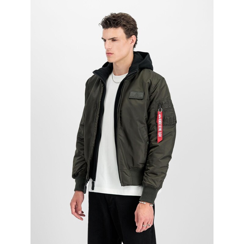 ALPHA INDUSTRIES Přechodná bunda MA-1 D-Tec tmavě zelená / černá