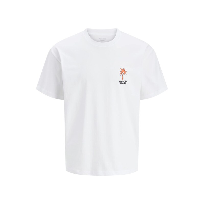 JACK & JONES Tričko JORSUN tmavě oranžová / černá / bílá