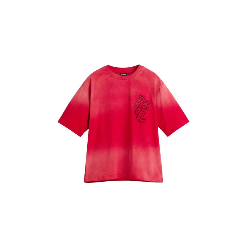 Desigual Tričko Mickey červená / světle červená / černá