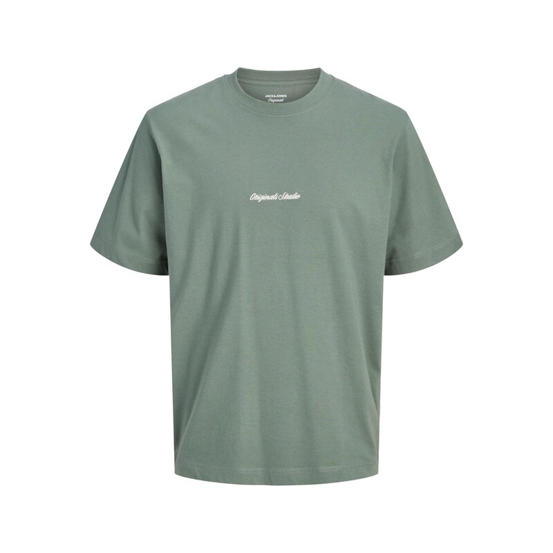 JACK & JONES Tričko JORNORREBRO zelená / bílá