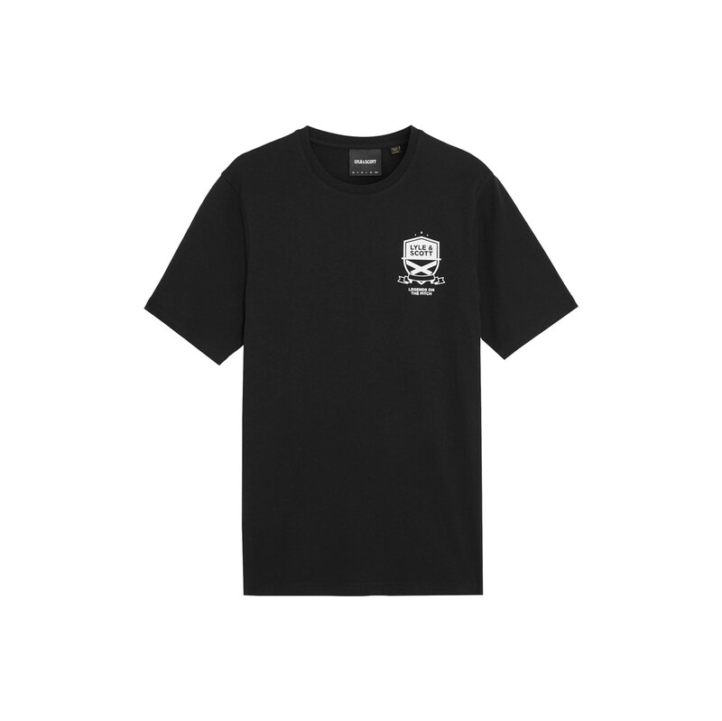 Lyle & Scott Tričko Legends On The Pitch černá / bílá