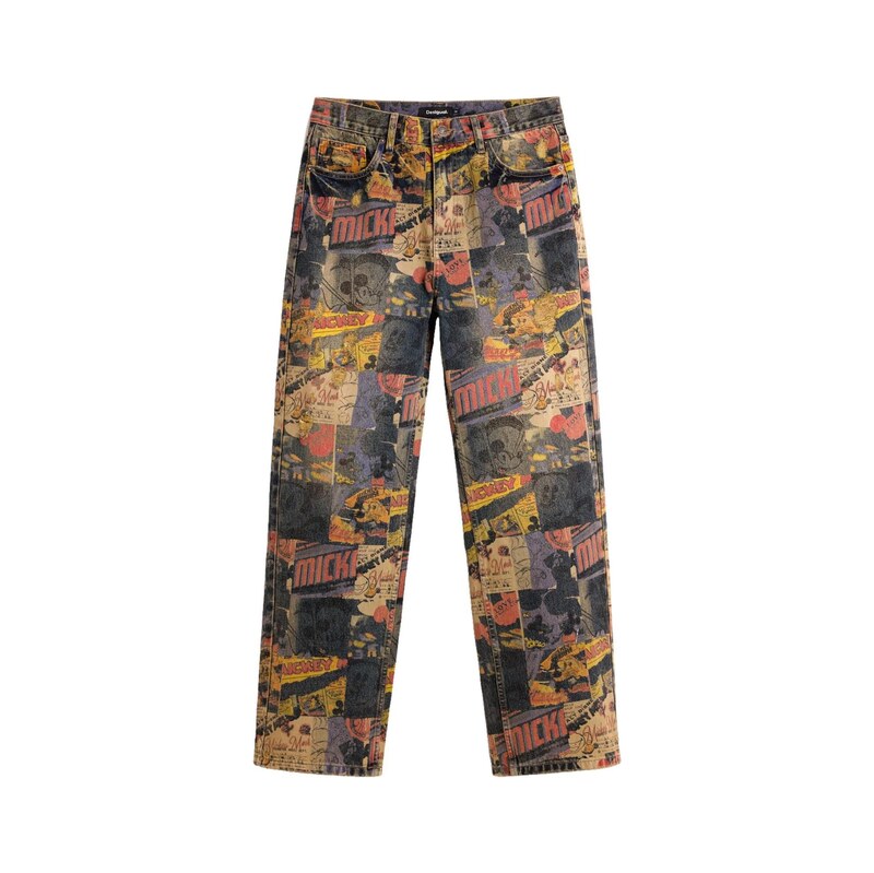 Desigual Džíny Mickey safírová / zlatě žlutá / melounová / černá