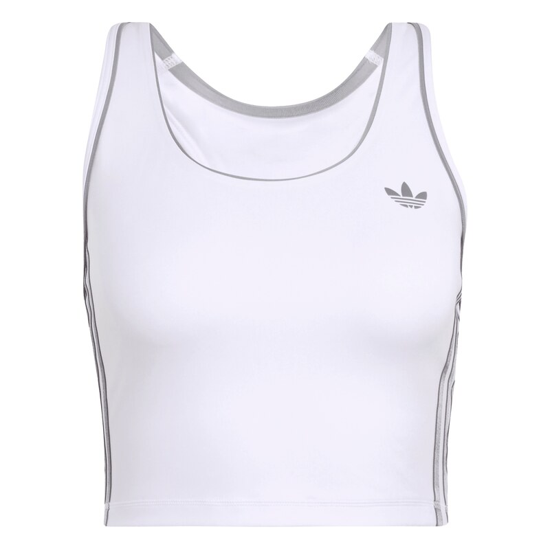 ADIDAS PERFORMANCE Sportovní top stříbrně šedá / bílá