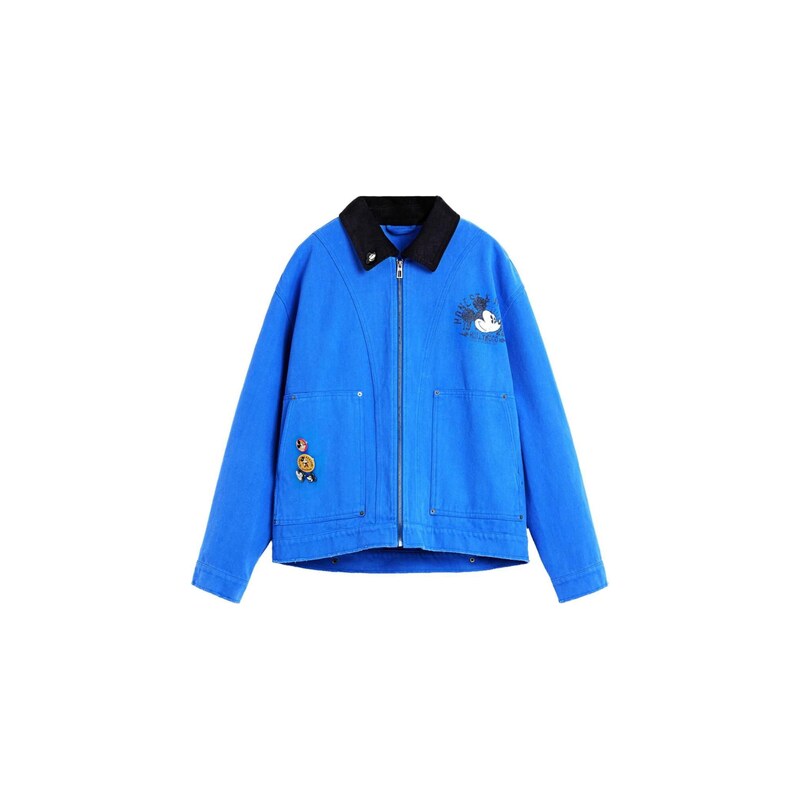Desigual Přechodná bunda Mickey modrá / tmavě červená / černá /