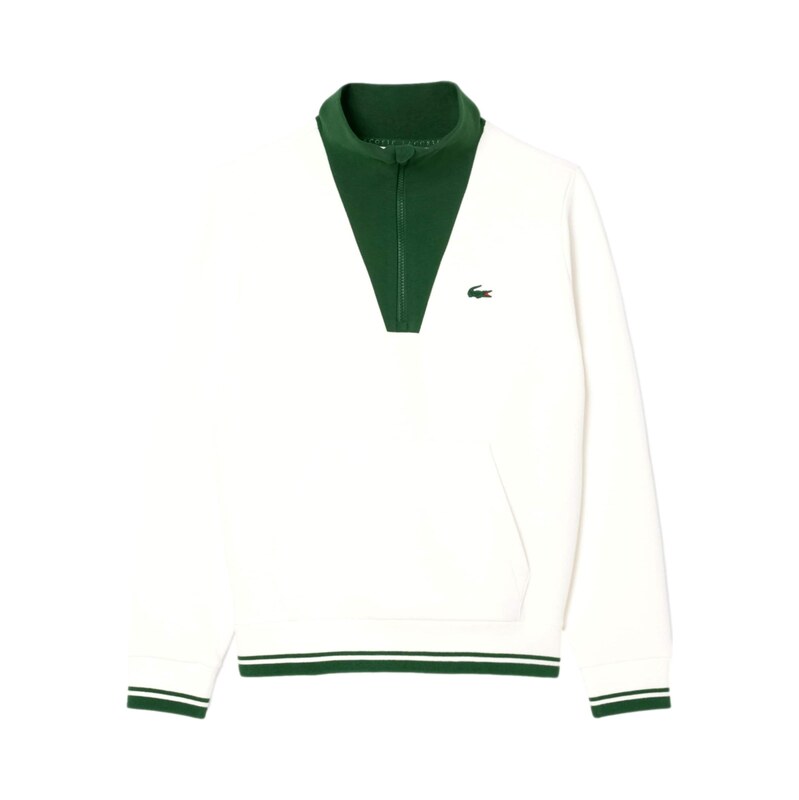LACOSTE Mikina Heritage zelená / bílá