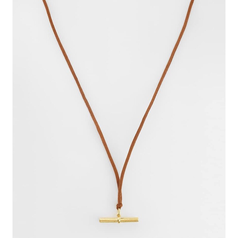 Orelia T-bar cord necklace in 18ct gold plated
