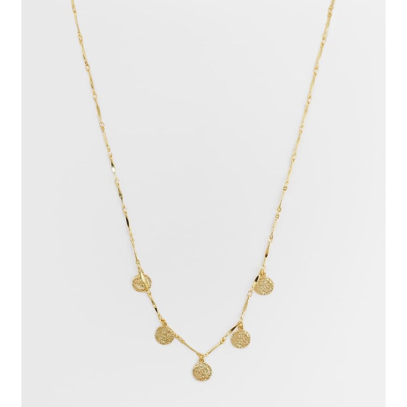 Orelia molten coin multi charp drop necklace in 18ct gold plated