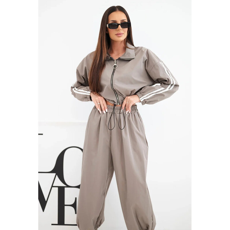 K-Fashion Dámská bavlněná souprava s oversized kalhotami a