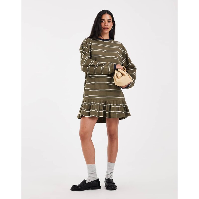 Muse Assembly felicity mini dress in green stripe
