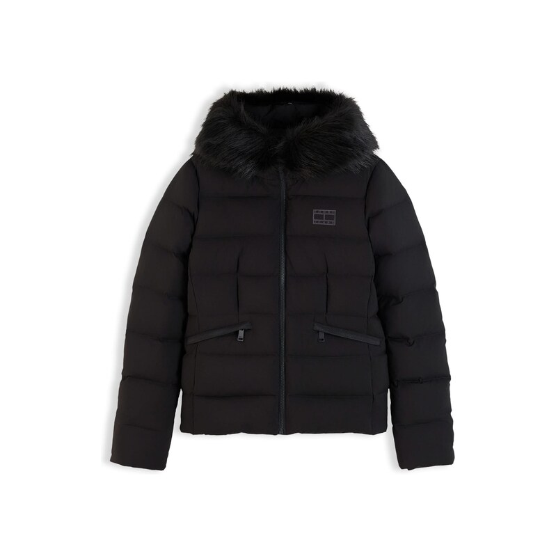 Tommy Jeans Zimní bunda šedá / černá