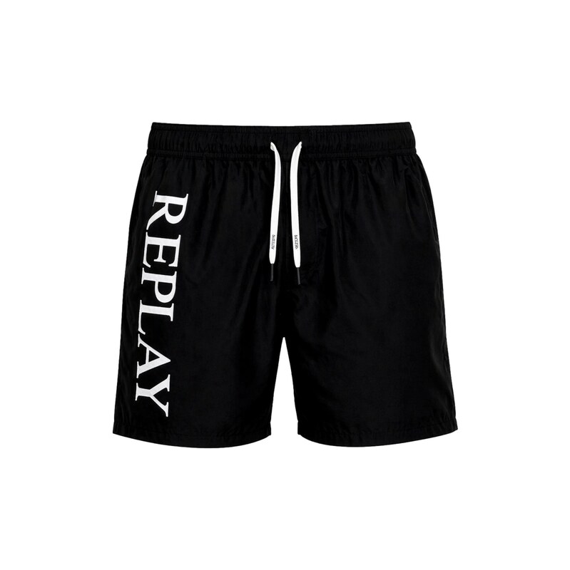 REPLAY Plavecké šortky černá / bílá