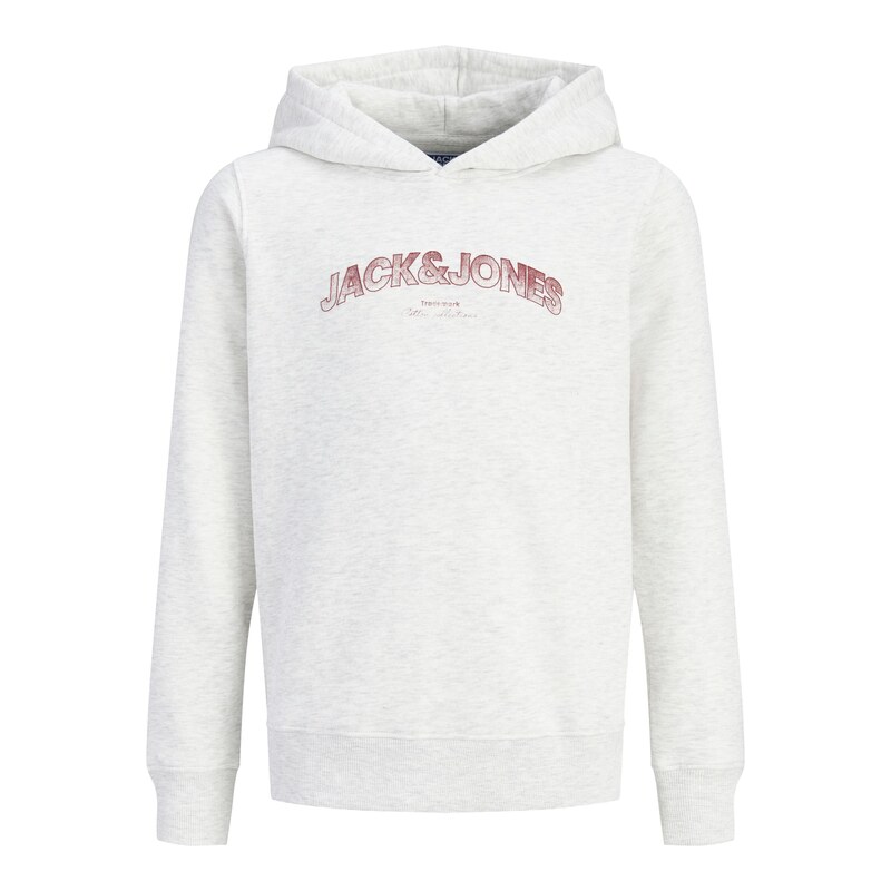 Jack & Jones Junior Mikina JJAVERY tmavě červená / bílý melír