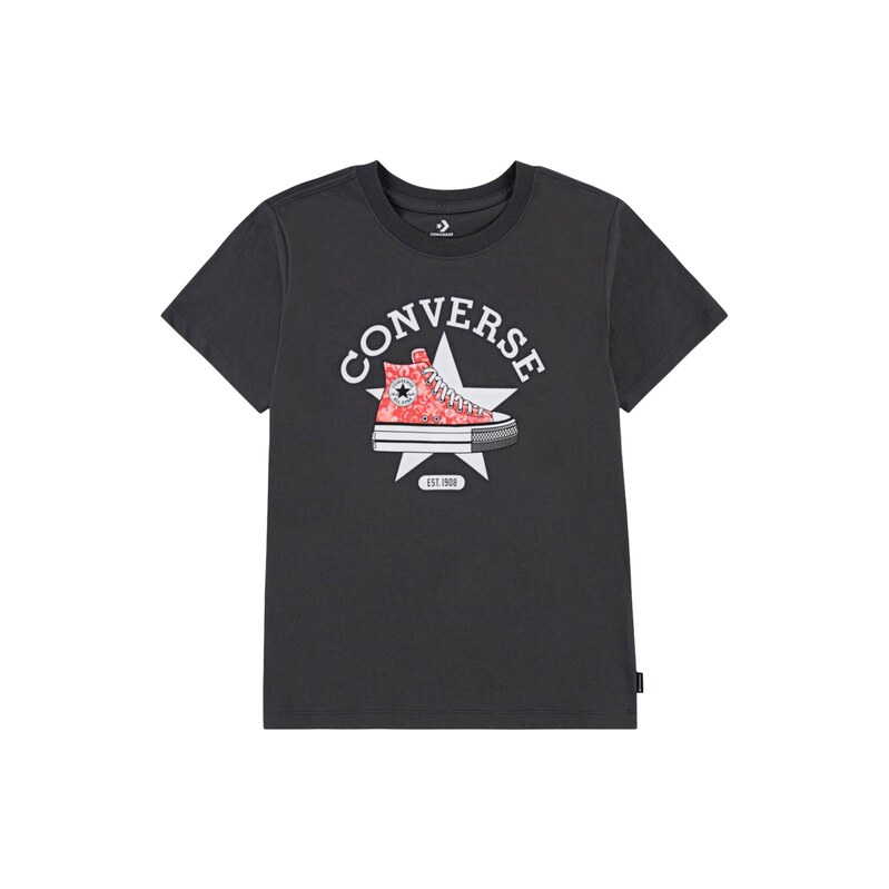 CONVERSE Tričko SNEAKER tmavě šedá / světle červená / černá /