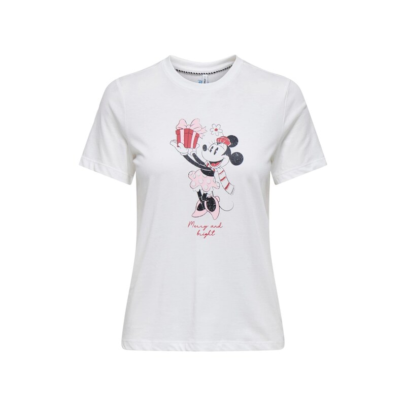 ONLY Tričko Mickey Life pink / černá / bílá