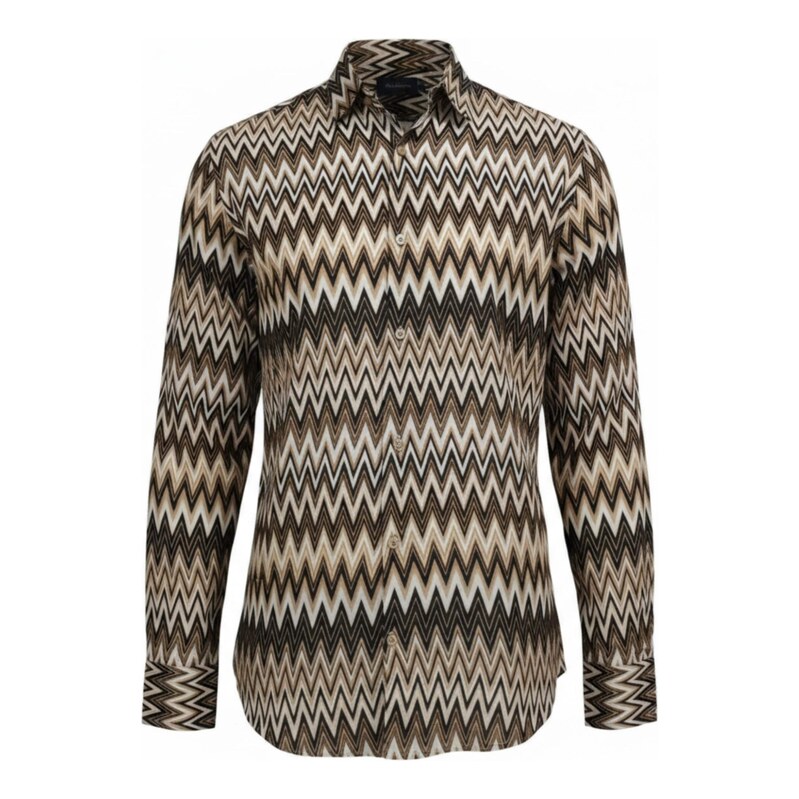 Radwa Košile Mens Viscose multicolor pattern shirt hnědá