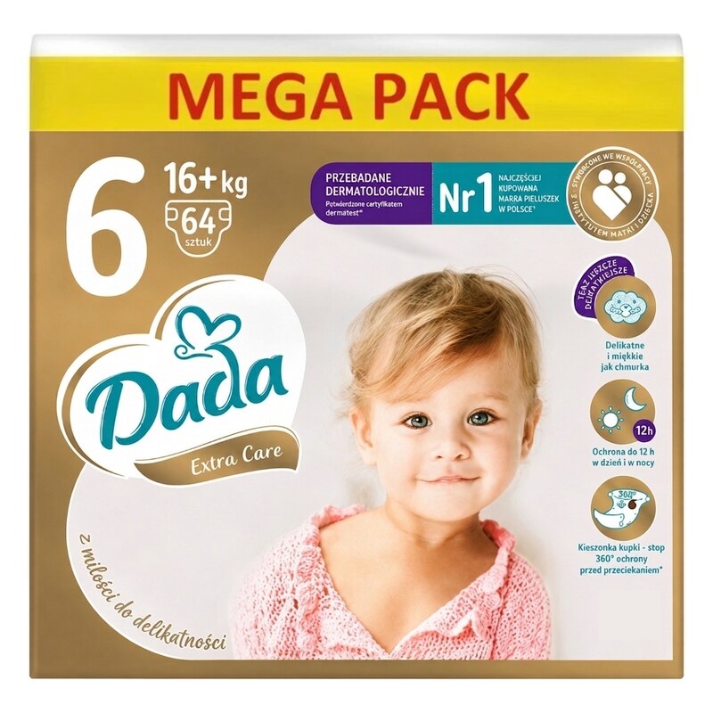 Dada MEGA PACK extra care vel.6, 16+kg, 64ks