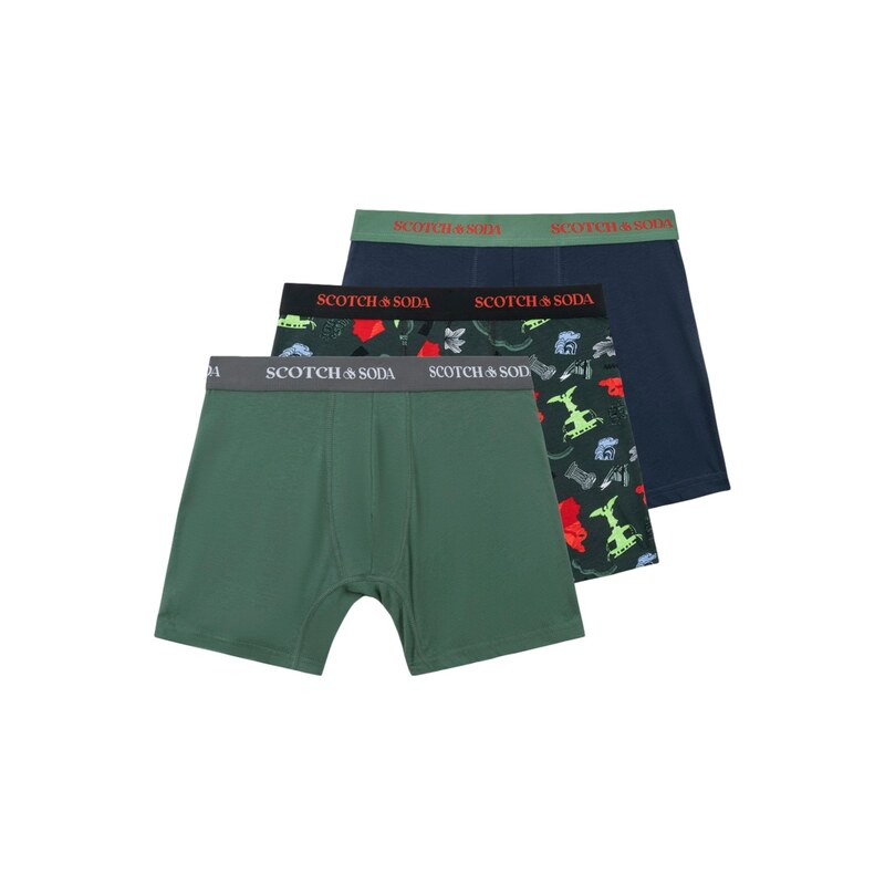 SCOTCH & SODA Boxerky námořnická modř / smaragdová / jedle /