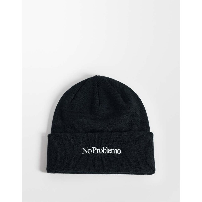 No Problemo mini logo beanie in black