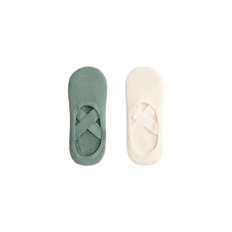 OYSHO 2 pairs of padded cotton blend yoga and pilates socks with