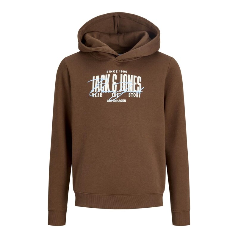 Jack & Jones Junior Mikina JJAERO světlemodrá / hnědá / bílá