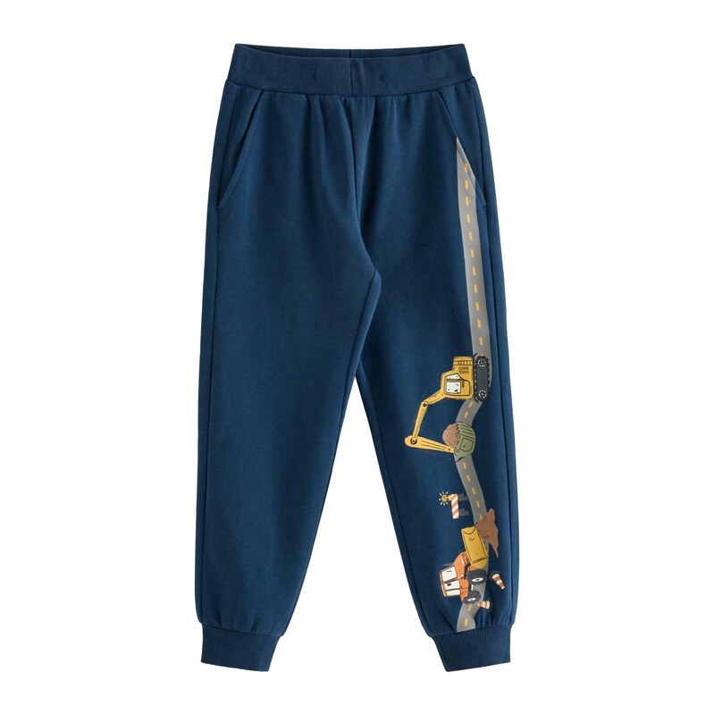 Lindex Kalhoty Construction modrá / žlutá / šedá