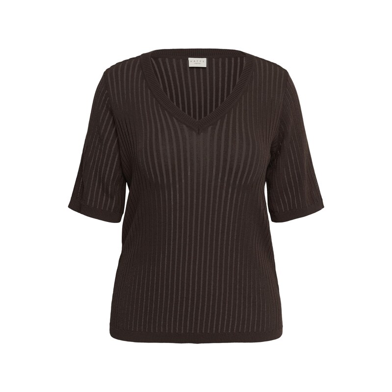 KAFFE CURVE Svetr KCabeline mokka