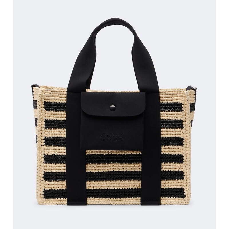Eres Voyageur Mini raffia top-handle bag