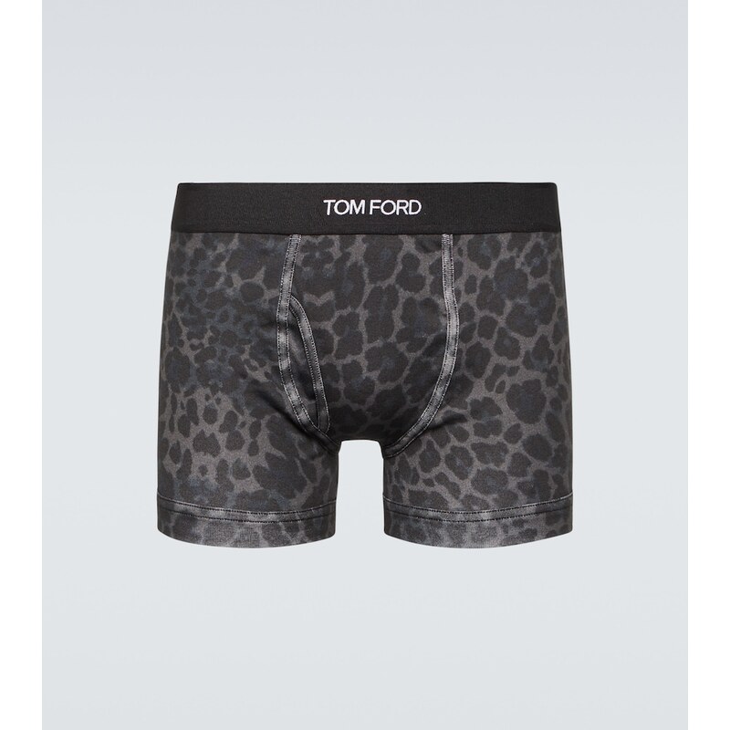 Tom Ford Leopard-print cotton-blend boxer briefs