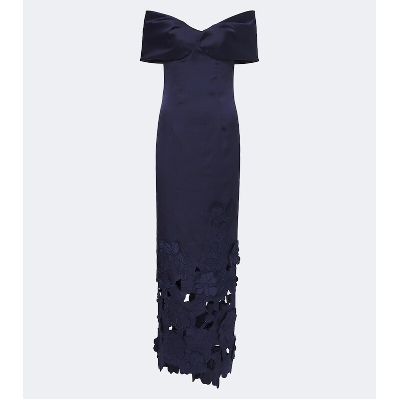 Costarellos Norelle off-shoulder satin midi dress