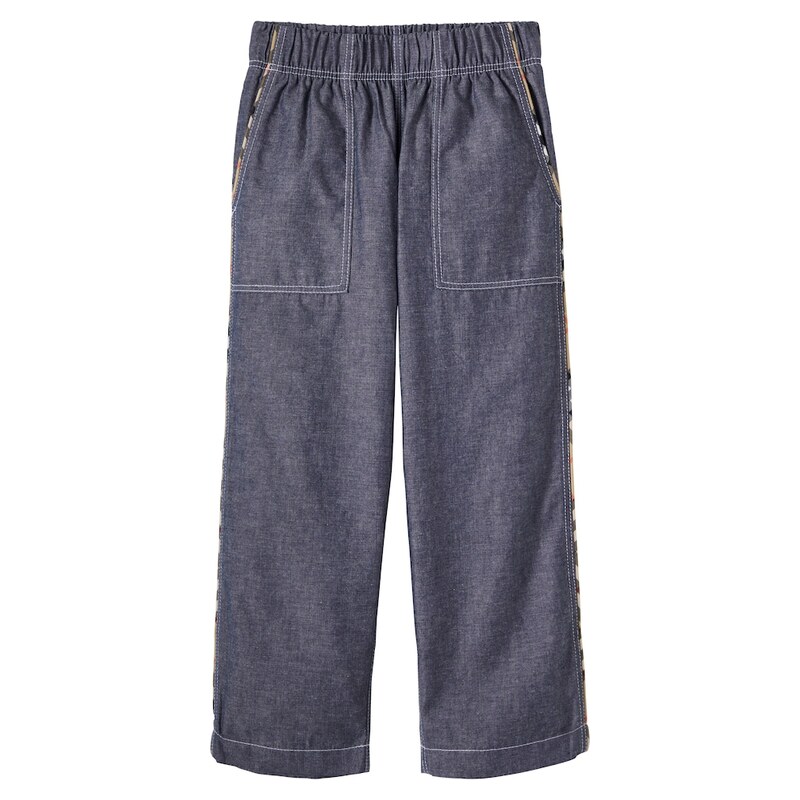 Burberry Kids Burberry Check cotton chambray pants