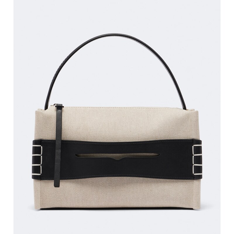 JW Anderson Loafer Medium canvas and leather top-handle bag